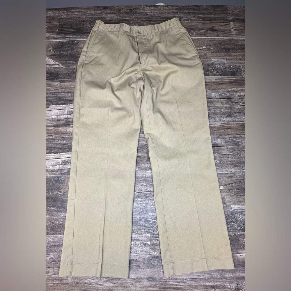 Big Mac Workwear Pants Khaki 36x32 Poly Cotton Straight Leg  - GUC